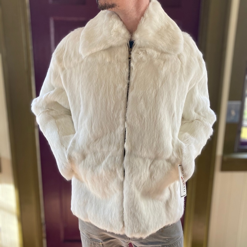 Genuine Rabbit Fur Bomber Jacket